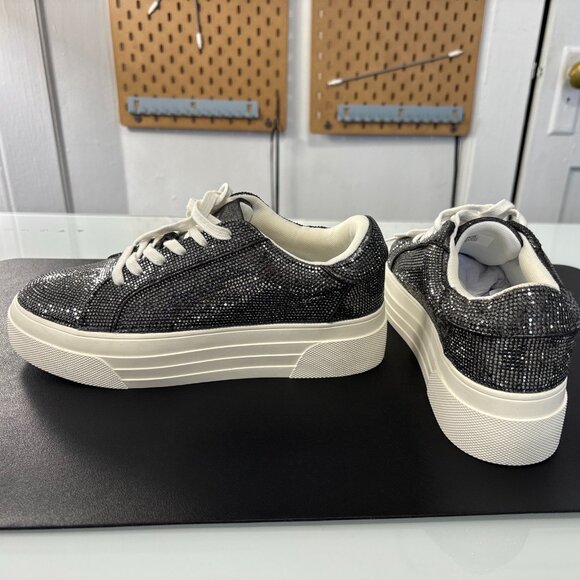 NEW Jessica Simpson Women COMIRRA Grey Platform Rhinestone Sneaker,Sz 7.5,No Box - Picture 9 of 12